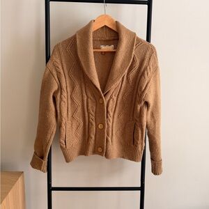 Pilcro Cable Knit Cardigan - Tan